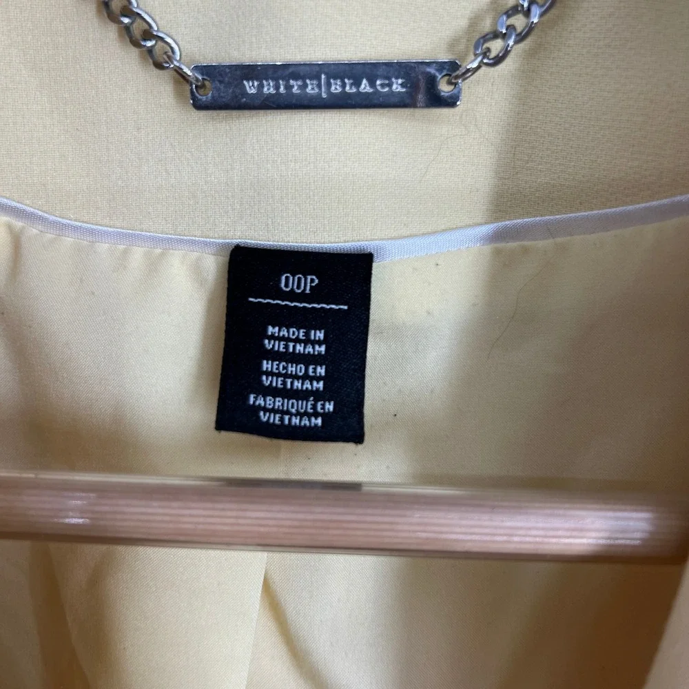 White House Black Market Yellow Double Breasted Blazer Gold Buttons 00P - Picture 5 of 10